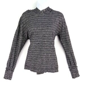 Lululemon Activewear Hooded Pullover Jacket Womens‎ 6 Gray Heathered Thumbholes